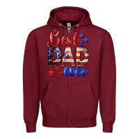 Burgundy Best Dad Ever 4th of July Zipper Hoodie - LillyAllenDesigns