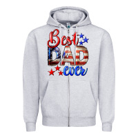 Heather Grey Best Dad Ever 4th of July Zipper Hoodie - LillyAllenDesigns