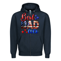 Navy Best Dad Ever 4th of July Zipper Hoodie - LillyAllenDesigns