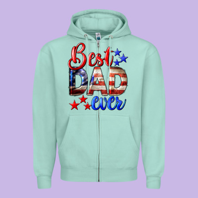 Best Dad Ever 4th Of July Zipper Hoodie Designed By Lillyallendesigns