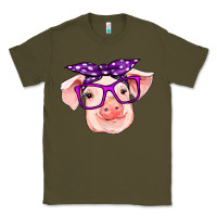 Army Green pig with bandana Classic Tee - RanaPortraitStore