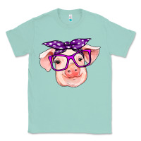 Seafoam pig with bandana Classic Tee - RanaPortraitStore
