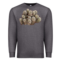 Charcoal Heather brown flowered cactus Premium Sweatshirt - LillyAllenDesigns