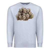 Heather Grey brown flowered cactus Premium Sweatshirt - LillyAllenDesigns