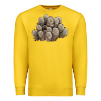 Lemon brown flowered cactus Premium Sweatshirt - LillyAllenDesigns