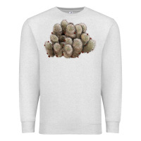 Oatmeal Heather brown flowered cactus Premium Sweatshirt - LillyAllenDesigns