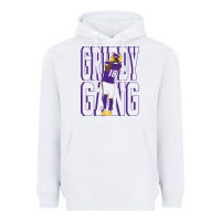 White Justin Jefferson -Griddy Gang Heavyweight Hoodie - lanVoArt