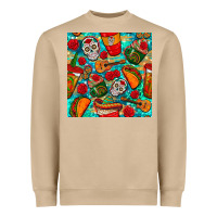 Mushroom hispanic heritage month coffee cups and taco with glitter and leopard  Heavyweight Sweatshirt - BundleAndBundleShop