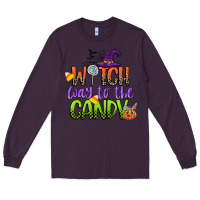 Plum witch way to the candy Long Sleeve Tee - CowGirlArtShop