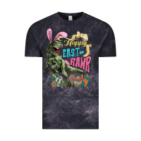 Cloud Black Happy Easter Day T-rex Vintage Tee - NancyCooperArtShop