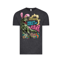 Vintage Black Happy Easter Day T-rex Vintage Tee - NancyCooperArtShop