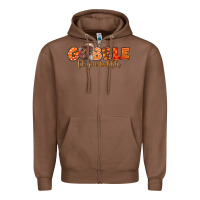 Chestnut Fall Gobble Gobble Til You Wobble Zipper Hoodie - LillyAllenDesigns