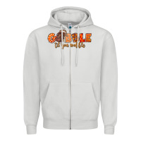 Dove Grey Fall Gobble Gobble Til You Wobble Zipper Hoodie - LillyAllenDesigns