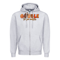 Heather Grey Fall Gobble Gobble Til You Wobble Zipper Hoodie - LillyAllenDesigns