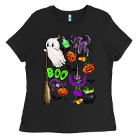 Black cute ghost Ladies Tee - LillyAllenDesigns