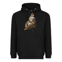 Black Flying Common Buckeye Butterfly Heavyweight Hoodie - LillyAllenDesigns