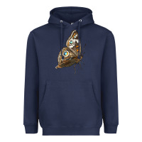 Navy Flying Common Buckeye Butterfly Heavyweight Hoodie - LillyAllenDesigns