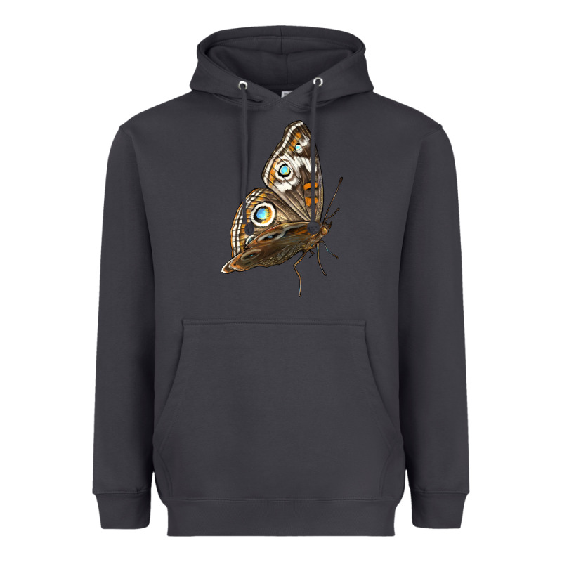 Flying Common Buckeye Butterfly Heavyweight Hoodie by LillyAllenDesigns | Teevron