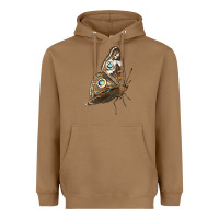 Toasted Coconut Flying Common Buckeye Butterfly Heavyweight Hoodie - LillyAllenDesigns