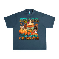 Midnight Navy Just a girl who loves pumpkin spice Urban Heavy Tee - NancyCooperArtShop