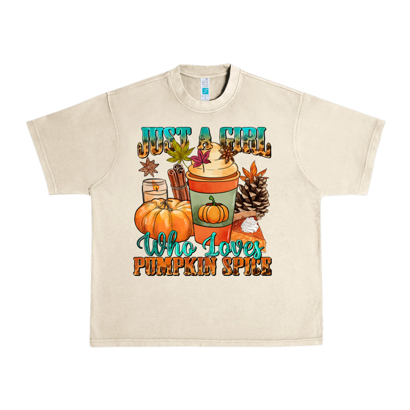 Just A Girl Who Loves Pumpkin Spice Urban Heavy Tee by NancyCooperArtShop | Teevron