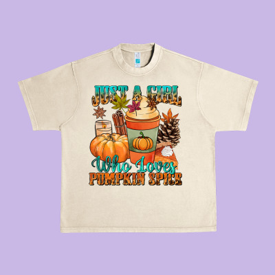 Just A Girl Who Loves Pumpkin Spice Urban Heavy Tee Designed By Nancycooperartshop