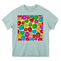 Arona Pride lgbtq flowers and hearts seamless pattern Heavy Core Tee - BundleAndBundleShop