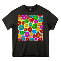 Asphalt Pride lgbtq flowers and hearts seamless pattern Heavy Core Tee - BundleAndBundleShop