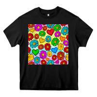 Black Pride lgbtq flowers and hearts seamless pattern Heavy Core Tee - BundleAndBundleShop