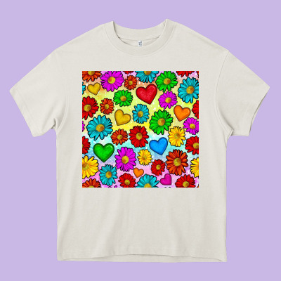 Pride Lgbtq Flowers And Hearts Seamless Pattern Heavy Core Tee Designed By Bundleandbundleshop