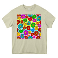 Mossy Pride lgbtq flowers and hearts seamless pattern Heavy Core Tee - BundleAndBundleShop