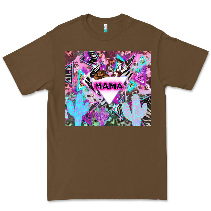 Mama Cowboy Western Animal Pattern Neon Premium Tee by LillyAllenDesigns | Teevron
