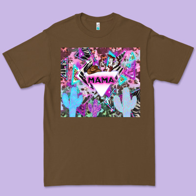 Mama Cowboy Western Animal Pattern Neon Premium Tee Designed By Lillyallendesigns
