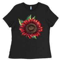 Black ProCut Red Sunflower Ladies Tee - LillyAllenDesigns