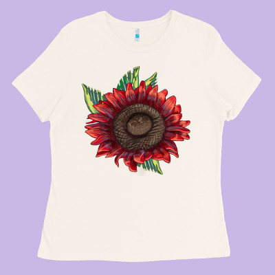 Procut Red Sunflower Ladies Tee Designed By Lillyallendesigns