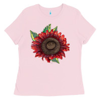 Bubblegum Pink ProCut Red Sunflower Ladies Tee - LillyAllenDesigns