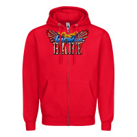 Red American Babe With Sunflowers Zipper Hoodie - LillyAllenDesigns