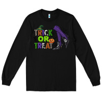 Black trick or treat Long Sleeve Tee - CowGirlArtShop