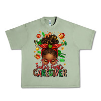 Oil Green santas favorite caregiver afro messy bun Urban Heavy Tee - texasbilliewilder