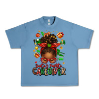 Pebble Blue santas favorite caregiver afro messy bun Urban Heavy Tee - texasbilliewilder
