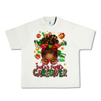 Pistachio santas favorite caregiver afro messy bun Urban Heavy Tee - texasbilliewilder