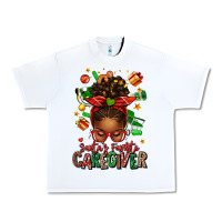 White santas favorite caregiver afro messy bun Urban Heavy Tee - texasbilliewilder