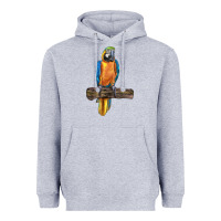 Heather Grey blue throated macaw Heavyweight Hoodie - LillyAllenDesigns