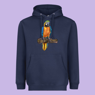 Blue Throated Macaw Heavyweight Hoodie Designed By Lillyallendesigns