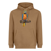 Toasted Coconut blue throated macaw Heavyweight Hoodie - LillyAllenDesigns