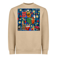 Christmas Ho Ho Ho With Coffee Cups And Ornaments With Plaid Seamless  Heavyweight Sweatshirt | Teevron