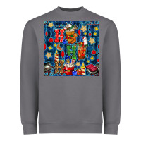 Storm christmas ho ho ho with coffee cups and ornaments with plaid seamless  Heavyweight Sweatshirt - BundleAndBundleShop