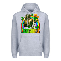 Heather Grey luckysaurus Premium Hoodie - FaDigitalArtStudio
