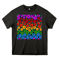 Asphalt Pride lgbtq flowers seamless pattern Heavy Core Tee - BundleAndBundleShop
