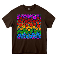 Chocolate Brown Pride lgbtq flowers seamless pattern Heavy Core Tee - BundleAndBundleShop